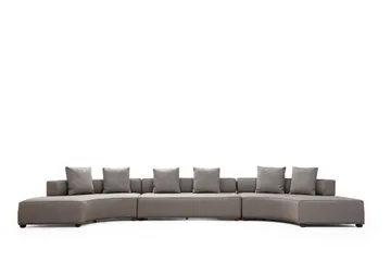 Lasalle 6-sits Svängd Soffa i Tyg - Grå - Möbler - Soffa