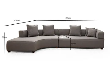 Lasalle Divansoffa 3-sits - Grå - Möbler - Soffa - Hörnsoffa