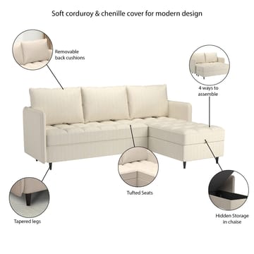 Lindhus Hörnsoffa 3-sits - Brun - Möbler - Soffa - Hörnsoffa - Hörnsoffa med divan