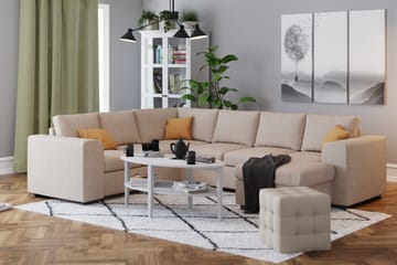 Link 5-sits Vändbar U-formad Hörnsoffa med divan i Tyg - Beige - Möbler - Soffa - Hörnsoffa - Hörnsoffa med divan