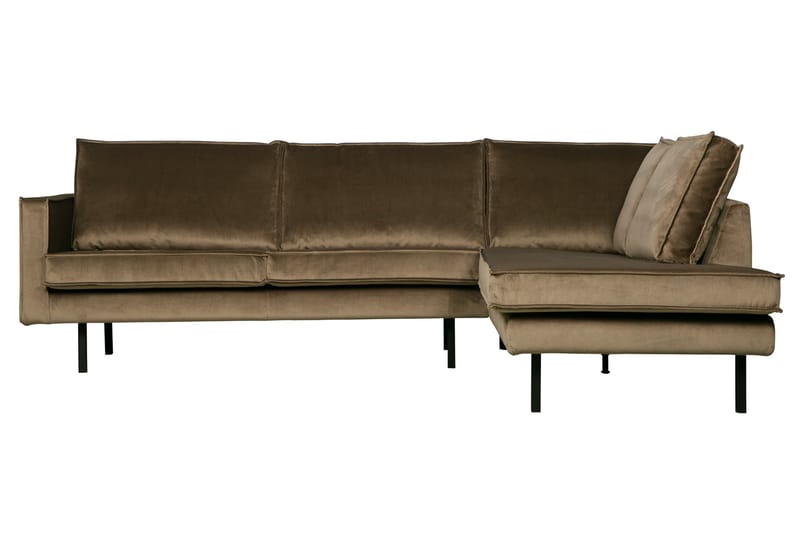 Lissbon 3-sits Höger L-formad Hörnsoffa med Divan i Sammet - Taupe - Möbler - Soffa - Divansoffa & schäslongsoffa - 3 sits soffa med divan