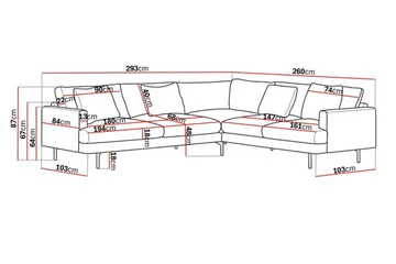 Menard 6-sits Högervänd L-formad Hörnsoffa i Manchester - Beige - Möbler - Soffa - Hörnsoffa
