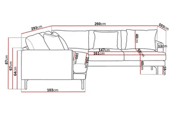 Menard 6-sits Högervänd L-formad Hörnsoffa i Manchester - Beige - Möbler - Soffa - Hörnsoffa
