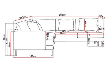 Menard 6-sits Högervänd L-formad Hörnsoffa i Manchester - Beige - Möbler - Soffa - Hörnsoffa