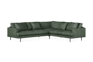 Menard 6-sits Högervänd L-formad Hörnsoffa i Manchester - Grön - Möbler - Soffa - Hörnsoffa