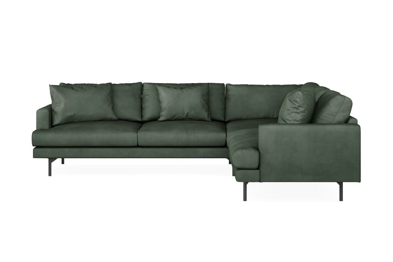 Menard 6-sits Högervänd L-formad Hörnsoffa i Manchester - Grön - Möbler - Soffa - Hörnsoffa