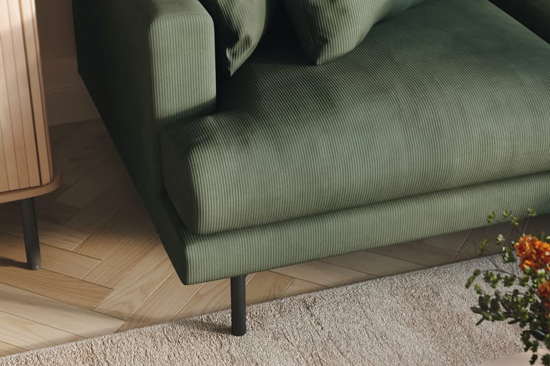 Menard 6-sits Högervänd L-formad Hörnsoffa i Manchester - Grön - Möbler - Soffa - Hörnsoffa
