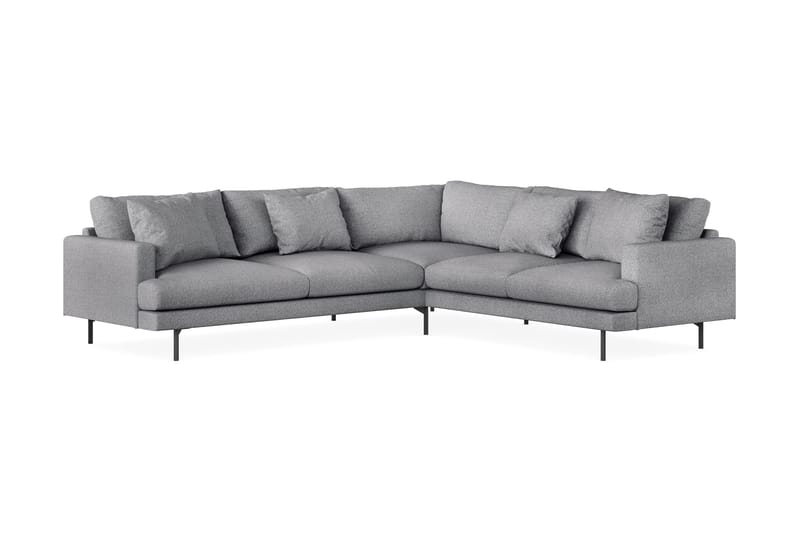 Menard 6-sits Högervänd L-formad Hörnsoffa i Tyg - Grå - Möbler - Soffa - Hörnsoffa