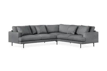 Menard 6-sits Högervänd L-formad Hörnsoffa i Tyg - Mörkgrå - Möbler - Soffa - Hörnsoffa