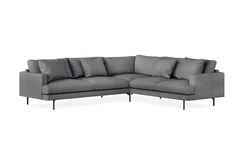 Menard 6-sits Högervänd L-formad Hörnsoffa i Tyg - Mörkgrå - Möbler - Soffa - Hörnsoffa