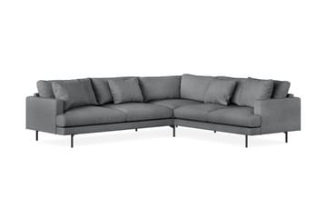 Menard 6-sits Högervänd L-formad Hörnsoffa i Tyg - Mörkgrå - Möbler - Soffa - Hörnsoffa