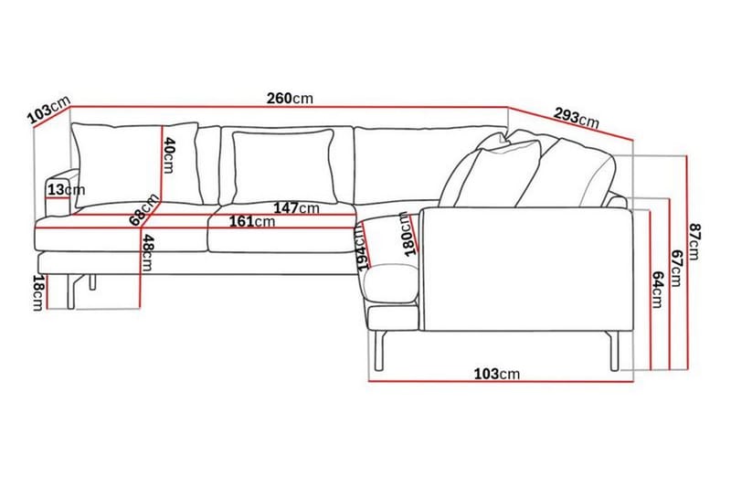 Menard 6-sits Vänstervänd L-formad Hörnsoffa i Manchester - Beige - Möbler - Soffa - Hörnsoffa