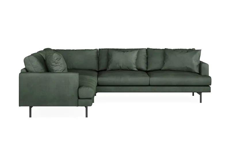 Menard 6-sits Vänstervänd L-formad Hörnsoffa i Manchester - Grön - Möbler - Soffa - Hörnsoffa