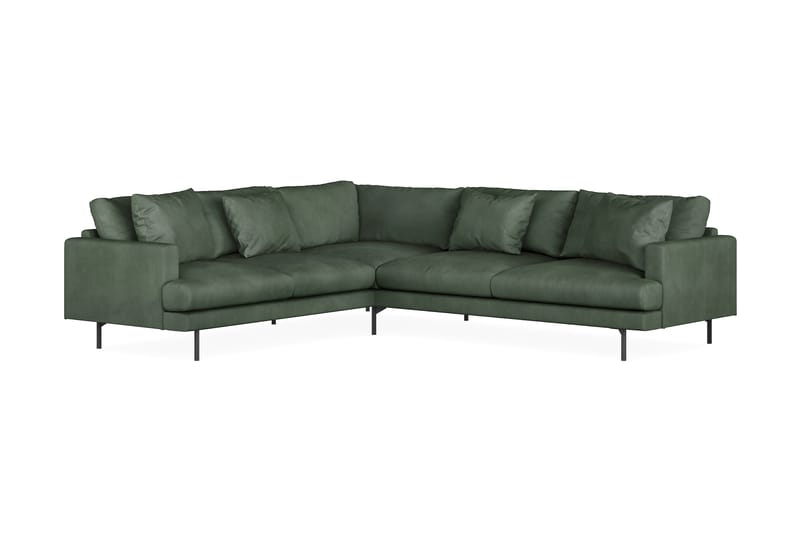 Menard 6-sits Vänstervänd L-formad Hörnsoffa i Manchester - Grön - Möbler - Soffa - Hörnsoffa