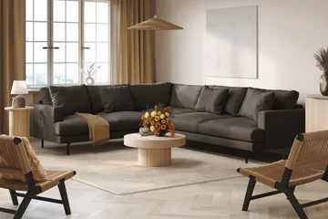 Menard 6-sits Vänstervänd L-formad Hörnsoffa i Manchester - Mörkgrå - Möbler - Soffa - Hörnsoffa