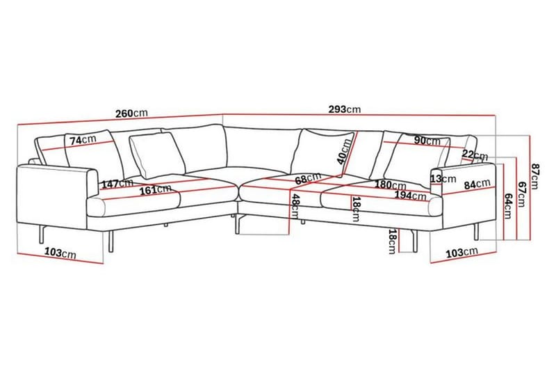 Menard 6-sits Vänstervänd L-formad Hörnsoffa i Manchester - Mörkgrön - Möbler - Soffa - Hörnsoffa