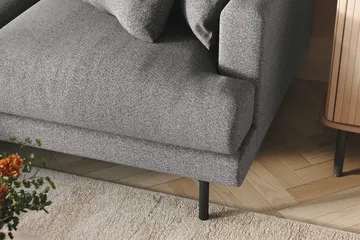 Menard 6-sits Vänstervänd L-formad Hörnsoffa i Tyg - Grå - Möbler - Soffa - Hörnsoffa