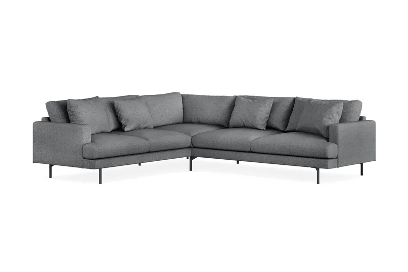 Menard 6-sits Vänstervänd L-formad Hörnsoffa i Tyg - Mörkgrå - Möbler - Soffa - Hörnsoffa
