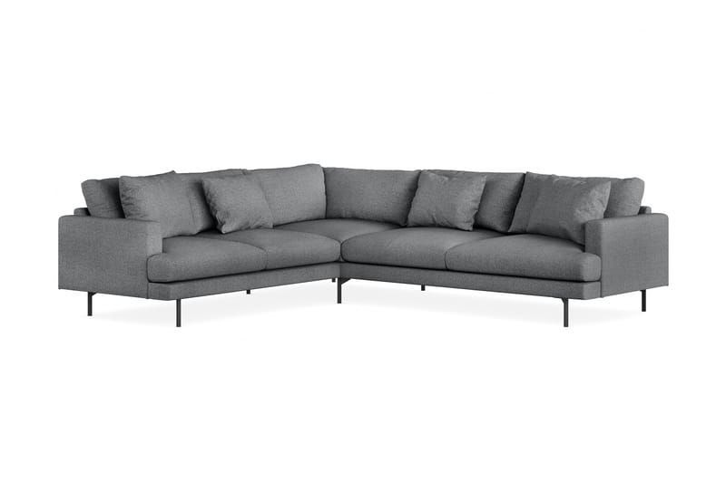 Menard 6-sits Vänstervänd L-formad Hörnsoffa i Tyg - Mörkgrå - Möbler - Soffa - Hörnsoffa