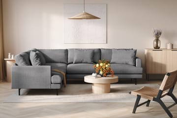 Menard 6-sits Vänstervänd L-formad Hörnsoffa i Tyg - Mörkgrå - Möbler - Soffa - Hörnsoffa