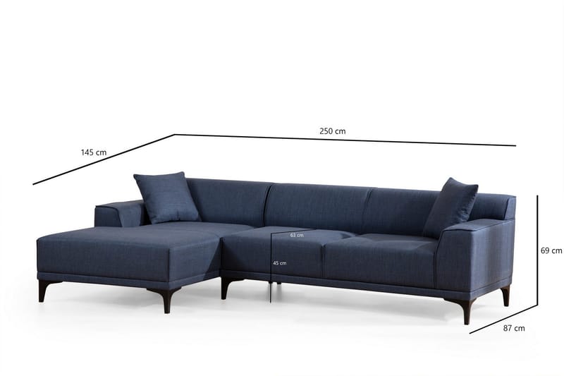 Mississauga Divansoffa 3-sits - Blå - Möbler - Soffa - Hörnsoffa - Hörnsoffa med divan