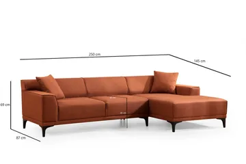 Mississauga Divansoffa 3-sits - Orange - Möbler - Soffa - Hörnsoffa - Hörnsoffa med divan