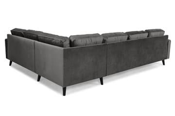 Monroe 5-sits Vändbar U-formad Hörnsoffa med divan i Sammet - Mörkgrå - Möbler - Soffa - Hörnsoffa