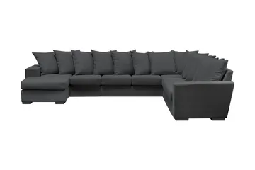 Nebraska Hörnsoffa med Divan Vändbar Kuvertkuddar - Mörkgrå - Möbler - Soffa - Hörnsoffa - Hörnsoffa med divan