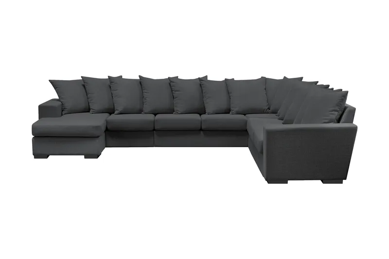 Nebraska Hörnsoffa med Divan Vändbar Kuvertkuddar - Mörkgrå - Möbler - Soffa - Hörnsoffa - Hörnsoffa med divan