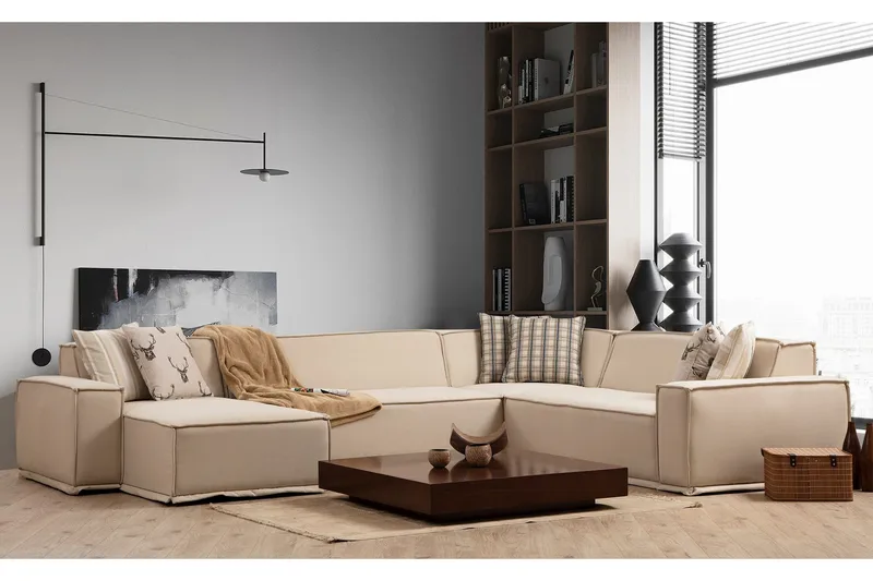 Nightcap Hörnsoffa m. Divan 5-sits - Beige - Möbler - Soffa - Modulsoffa - Komplett modulsoffa