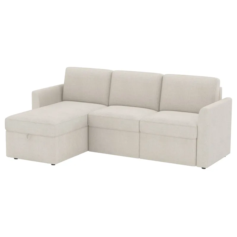 Nordhus 3-sits Soffa med vändbar divan och förvaring, Creme