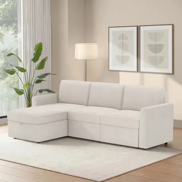 Nordhus 3-sits Soffa med vändbar divan och förvaring - Creme - Möbler - Soffa - Hörnsoffa - Hörnsoffa med divan