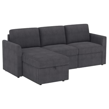 Nordhus 3-sits Soffa med vändbar divan och förvaring i manchester - Antracit - Möbler - Soffa - Hörnsoffa - Hörnsoffa med divan