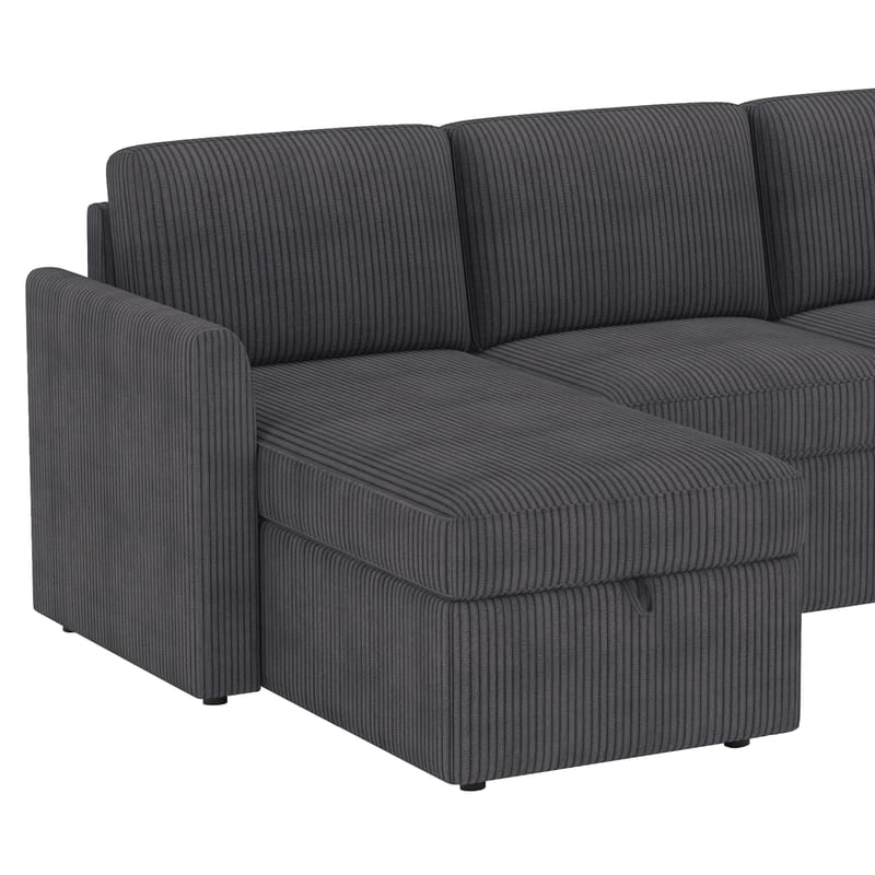 Nordhus 3-sits Soffa med vändbar divan och förvaring i manchester - Antracit - Möbler - Soffa - Hörnsoffa - Hörnsoffa med divan