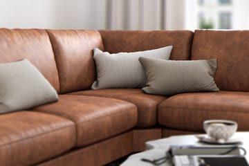 Ocean Lyx 5-sits Vändbar L-formad Hörnsoffa i Konstläder - Brun - Möbler - Soffa - Skinnsoffa