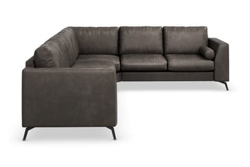 Ocean Lyx 5-sits Vändbar L-formad Hörnsoffa i Konstläder - Mörkgrå - Möbler - Soffa - Hörnsoffa