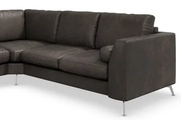 Ocean Lyx 5-sits Vändbar L-formad Hörnsoffa i Konstläder - Mörkgrå - Möbler - Soffa - Skinnsoffa