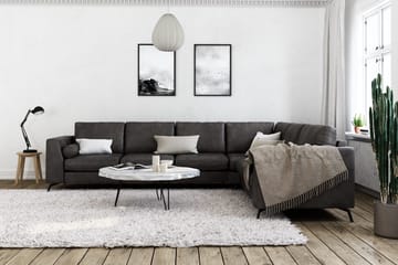 Ocean Lyx 5-sits Vändbar L-formad Hörnsoffa i Konstläder - Mörkgrå - Möbler - Soffa - Skinnsoffa