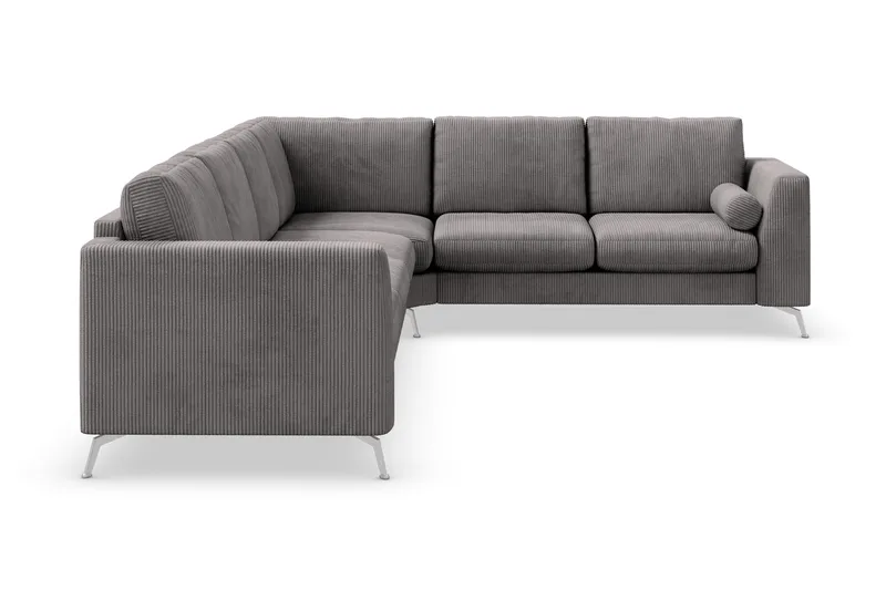 Ocean Lyx 5-sits Vändbar L-formad Hörnsoffa i Manchester - Mörkgrå - Möbler - Soffa - Hörnsoffa