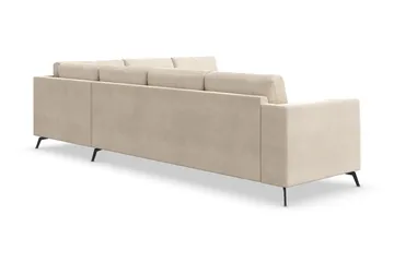 Ocean Lyx 5-sits Vändbar L-formad Hörnsoffa i Sammet - Beige - Möbler - Soffa - Sammetssoffa