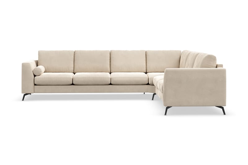 Ocean Lyx 5-sits Vändbar L-formad Hörnsoffa i Sammet - Beige - Möbler - Soffa - Hörnsoffa