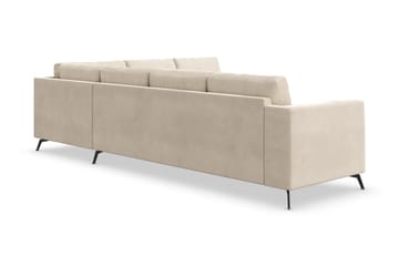 Ocean Lyx 5-sits Vändbar L-formad Hörnsoffa i Sammet - Beige - Möbler - Soffa - Hörnsoffa