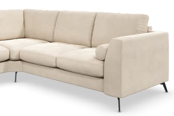 Ocean Lyx 5-sits Vändbar L-formad Hörnsoffa i Sammet - Beige - Möbler - Soffa - Hörnsoffa