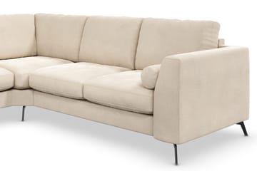 Ocean Lyx 5-sits Vändbar L-formad Hörnsoffa i Sammet - Beige - Möbler - Soffa - Sammetssoffa
