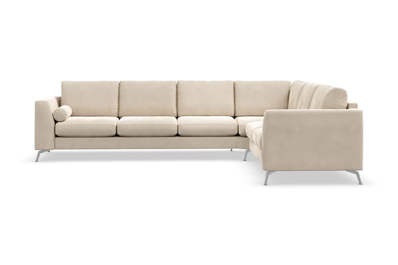 Ocean Lyx 5-sits Vändbar L-formad Hörnsoffa i Sammet - Beige - Möbler - Soffa - Sammetssoffa