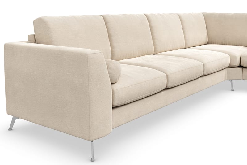 Ocean Lyx 5-sits Vändbar L-formad Hörnsoffa i Sammet - Beige - Möbler - Soffa - Sammetssoffa