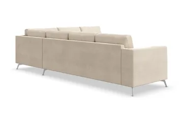 Ocean Lyx 5-sits Vändbar L-formad Hörnsoffa i Sammet - Beige - Möbler - Soffa - Sammetssoffa