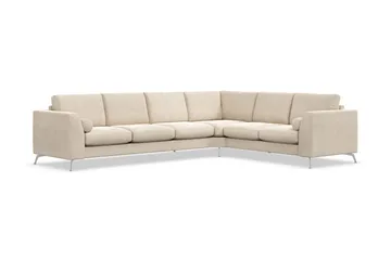 Ocean Lyx 5-sits Vändbar L-formad Hörnsoffa i Sammet - Beige - Möbler - Soffa - Sammetssoffa