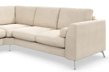 Ocean Lyx 5-sits Vändbar L-formad Hörnsoffa i Sammet - Beige - Möbler - Soffa - Sammetssoffa