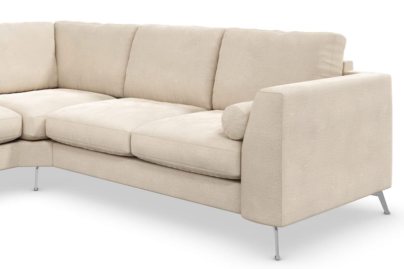 Ocean Lyx 5-sits Vändbar L-formad Hörnsoffa i Sammet - Beige - Möbler - Soffa - Sammetssoffa